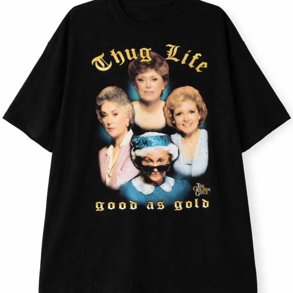 Golden Girls Thug Life Graphic Tee NWT Medium Black ABC Signature TV Show T